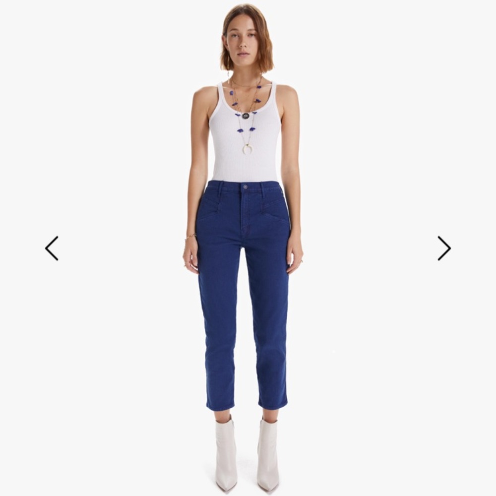 NWT Mother Denim The Breaker Crop Jeans Size 27 Blue